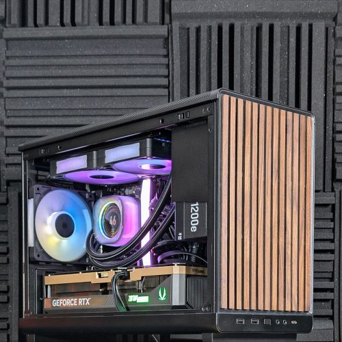 lian li a3 matx tg custom prebuilt sff mini itx microatx gaming pc closeup
